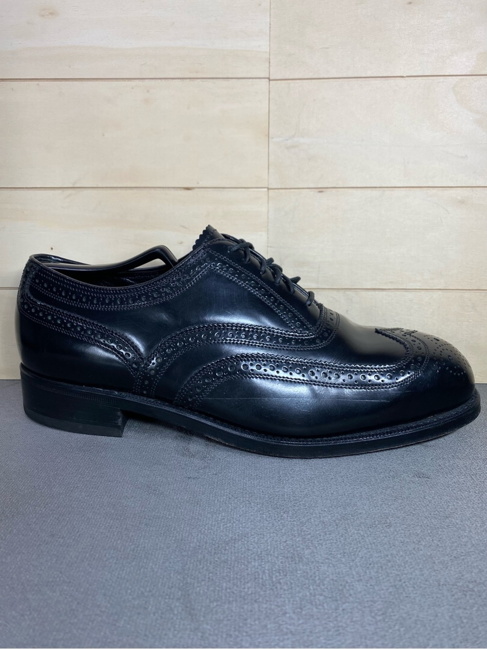 Florsheim Lexington Wingtip Oxfords Men's Size 8.5 Shoes 3E Wide Black Leather